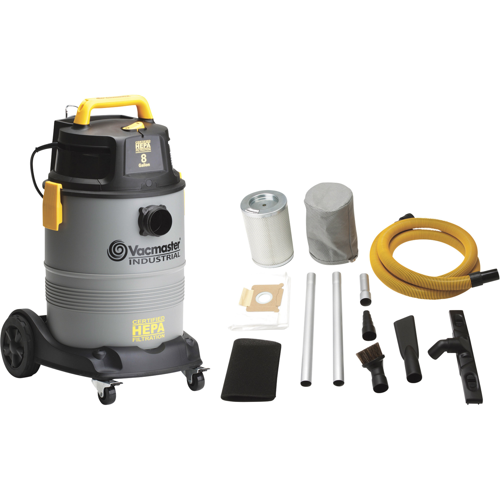 Vacmaster Pro HEPA Industrial Wet/Dry Vacuum, 8-Gallon, Model# VK811PH